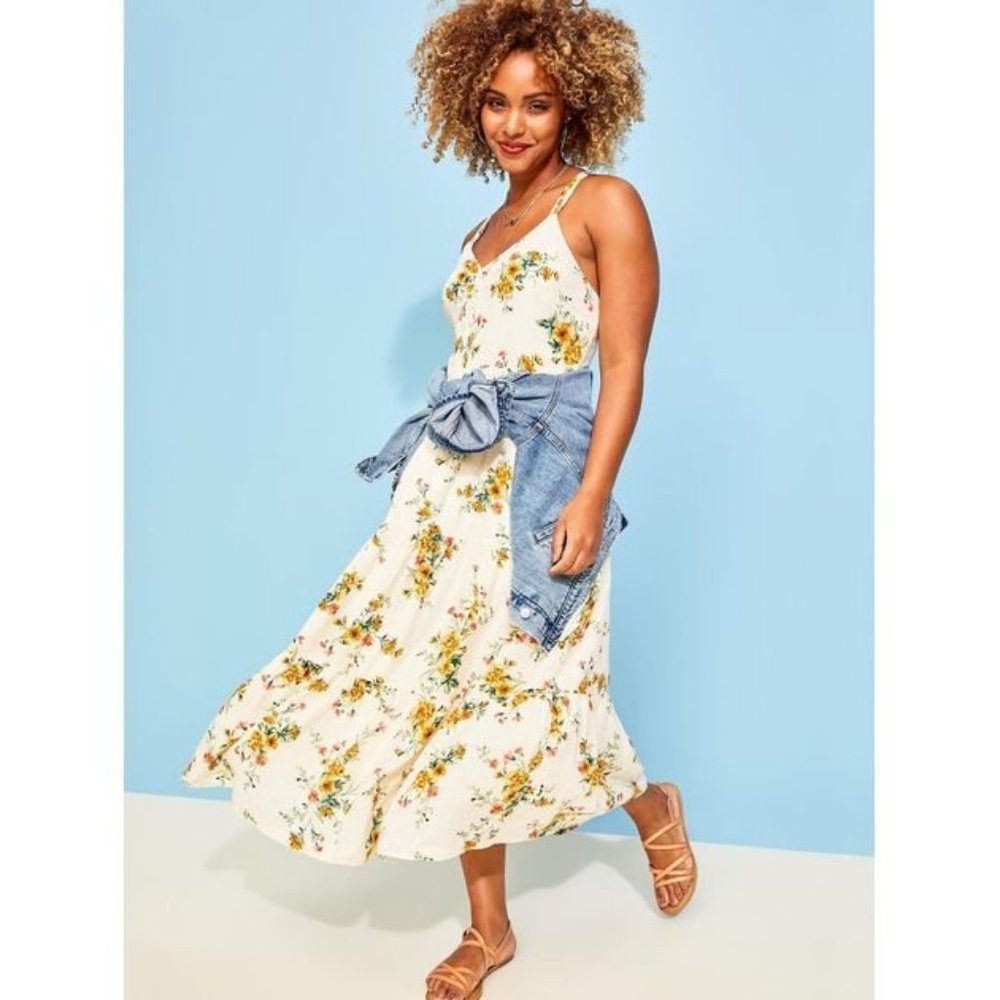 Old Navy Printed Tiered Maxi floral Sundress sz M